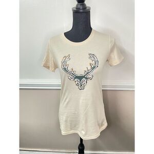 Bucked Up Beige Short Sleeve Logo Tee